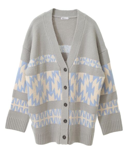 CRAFT STANDARD BOUTIQUE（クラフトスタンダードブティック）の「オルテガ柄ニットカーディガン（カーディガン/ボレロ・レディース・グリーン/サックスブルー/ベージュ/チャコールグレー・FREE）」の17枚目の写真