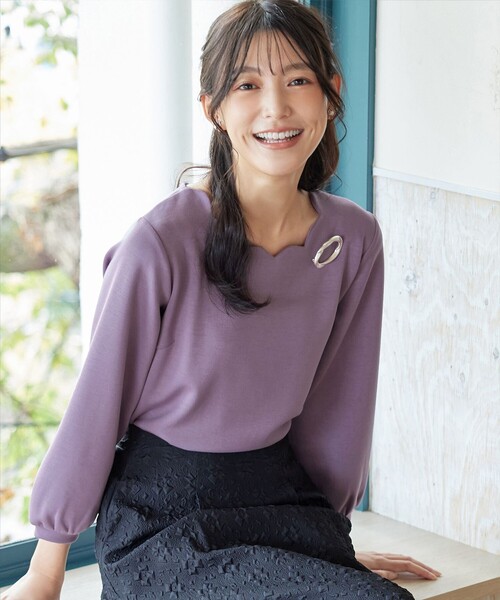 セール】スカラップカットソー（Tシャツ/カットソー）｜Tiaclasse