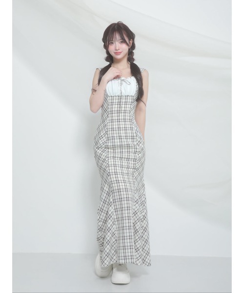 Darich チェックマーメイドロングワンピース チェックマーメイドロングワンピース（ワンピース）｜Darich