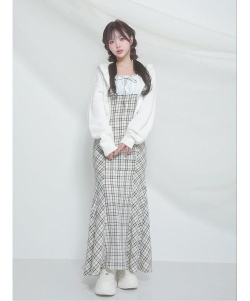 Darich チェックワンピース ダーリッチ Darich チェックコンビミニワンピース （ネイビー
