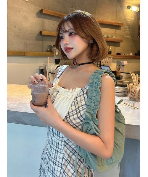 値下げ中 darich チェックドッキングマーメイドワンピース チェックマーメイドロングワンピース（ワンピース）｜Darich
