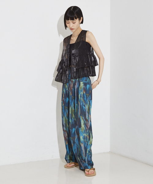 NOMINE(ノミネ)の「水彩アート ニュアンス柄 タックパンツ(その他パンツ・レディース・オレンジ/グリーン/グレイッシュブルー/その他1/その他2/その他3/その他・S/M)」の13枚目の写真