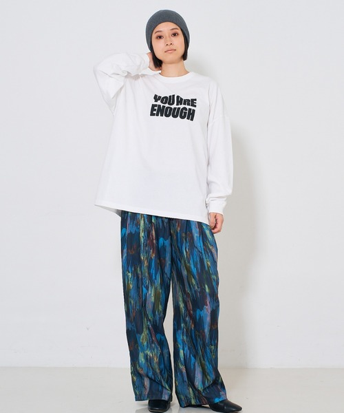 水彩アート ニュアンス柄 タックパンツ（その他パンツ）｜NOMINE