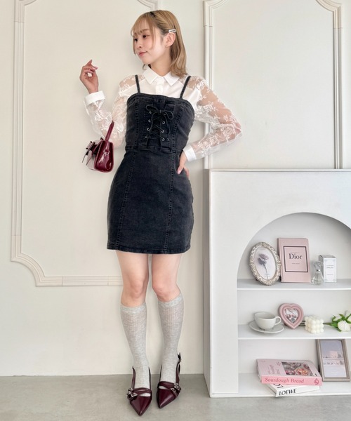 Loueme(ルエム)の「レース切り替えシャツブラウス(シャツ/ブラウス・レディース・ブラック/ホワイト/ピンク・FREE)」の14枚目の写真