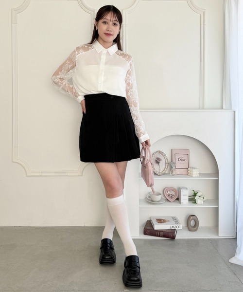Loueme(ルエム)の「レース切り替えシャツブラウス(シャツ/ブラウス・レディース・ブラック/ホワイト/ピンク・FREE)」の19枚目の写真