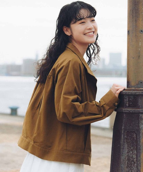 Live in comfort(リブインコンフォート)の「リブ イン コンフォート 莉子さんとつくった パリの蚤の市にありそうな アンティーク風ジャケット〈キャメル〉(ブルゾン・レディース・キャメル・L/LL/3L/M/4L/S)」の10枚目の写真