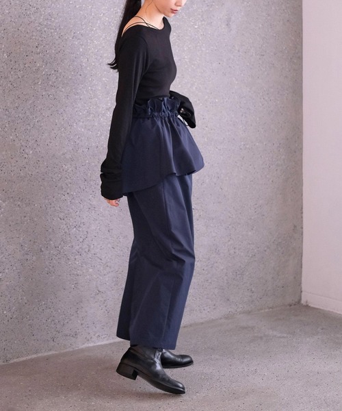 AKTE（アクテ）の「ペプラムIラインスカート（スカート・レディース・ネイビー/ライム・1/2）」の14枚目の写真