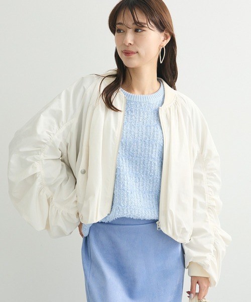 Sugar spoon(シュガースプーン)の「・SUGAR SPOON ボリュームギャザーMA-1(ブルゾン・レディース・アイボリー/ブラック/カーキ・FREE)」の1枚目の写真