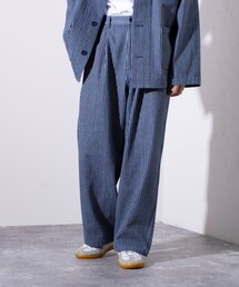 GEVACO | 【GEVACO/ゲバコ】【セットアップ着用可能】タック入り ストライプワイドパンツ(その他パンツ)