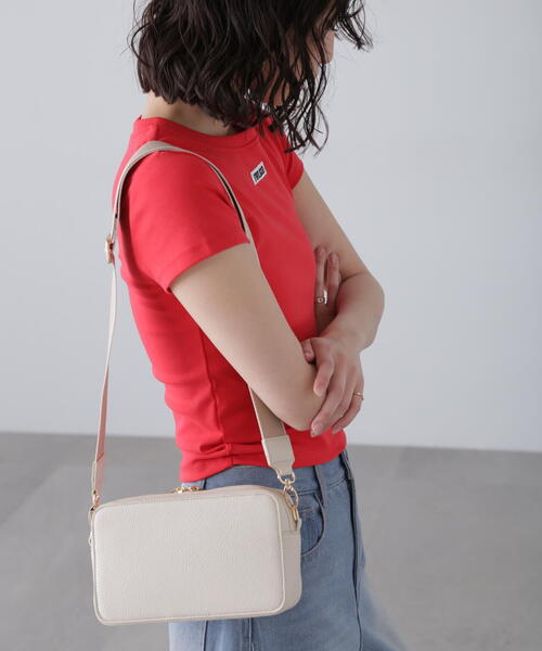 FREE'S MART（フリーズマート）の「◆Ｗジップバッグ（ショルダーバッグ・レディース・ホワイト/ブラック/ブルー・ﾌﾘ-）」の12枚目の写真