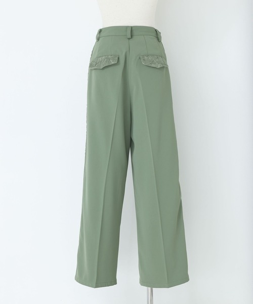 somari imagination（ソマリ イマジネーション）の「『脇レースパンツ』（スラックス・レディース・ライトグリーン/ブラック・2/1）」の21枚目の写真