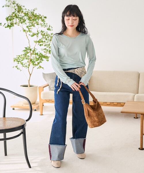 FREAK'S STORE（フリークスストア）の「インド マルチウェイ レース フラワークロシェスカーフ S（バンダナ/スカーフ・レディース・ブラック/ワインレッド/ベージュ・ﾌﾘ-）」の17枚目の写真