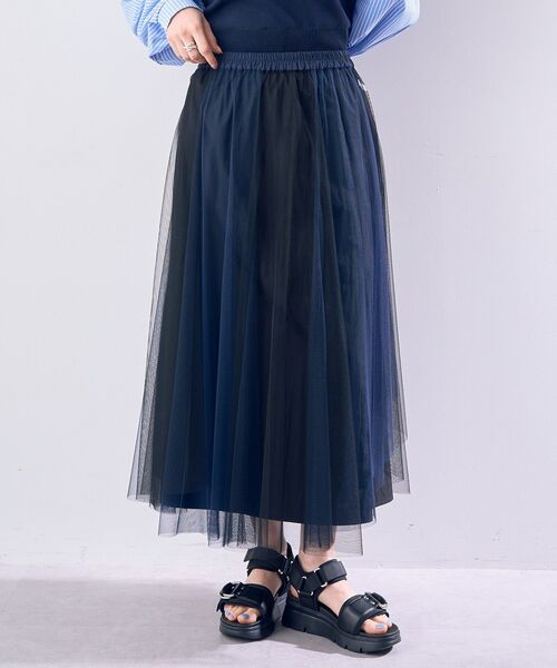 Editt by YECCA VECCA(エディットバイイェッカヴェッカ)の「【2点SET】マルチwayチュールスカート(スカート・レディース・サックスブルー/ネイビー・FREE)」の7枚目の写真