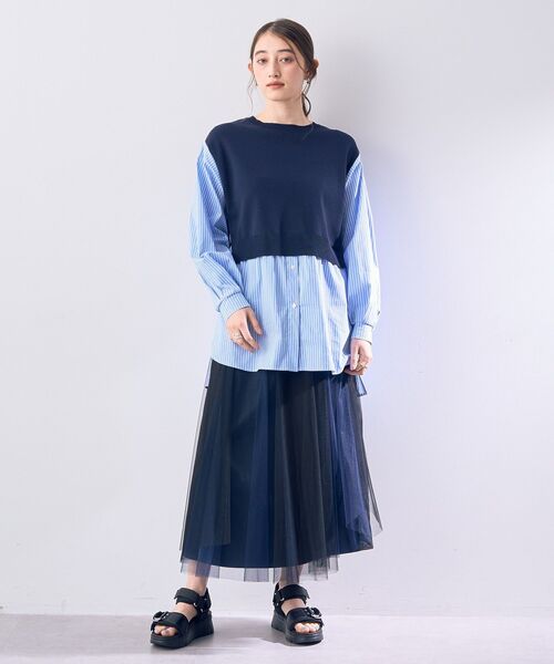 Editt by YECCA VECCA(エディットバイイェッカヴェッカ)の「【2点SET】マルチwayチュールスカート(スカート・レディース・サックスブルー/ネイビー・FREE)」の8枚目の写真