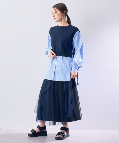 Editt by YECCA VECCA(エディットバイイェッカヴェッカ)の「【2点SET】マルチwayチュールスカート(スカート・レディース・サックスブルー/ネイビー・FREE)」の10枚目の写真