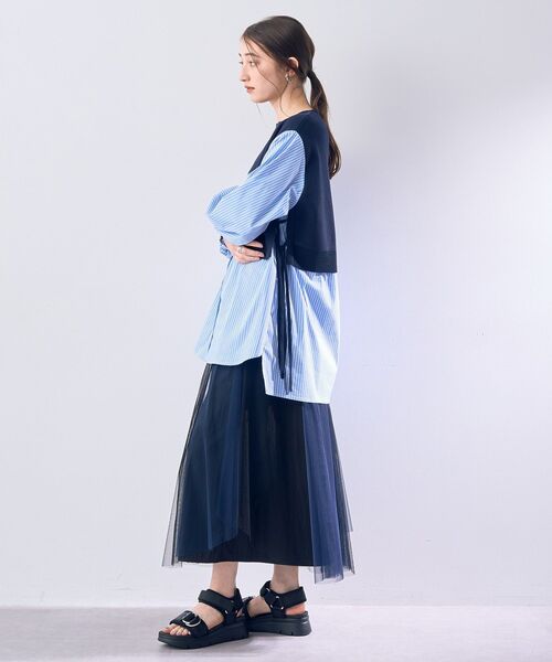 Editt by YECCA VECCA(エディットバイイェッカヴェッカ)の「【2点SET】マルチwayチュールスカート(スカート・レディース・サックスブルー/ネイビー・FREE)」の12枚目の写真
