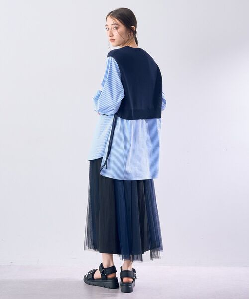 Editt by YECCA VECCA(エディットバイイェッカヴェッカ)の「【2点SET】マルチwayチュールスカート(スカート・レディース・サックスブルー/ネイビー・FREE)」の13枚目の写真