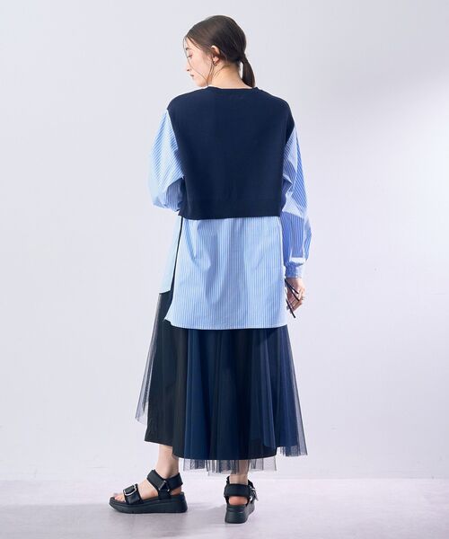 Editt by YECCA VECCA(エディットバイイェッカヴェッカ)の「【2点SET】マルチwayチュールスカート(スカート・レディース・サックスブルー/ネイビー・FREE)」の14枚目の写真