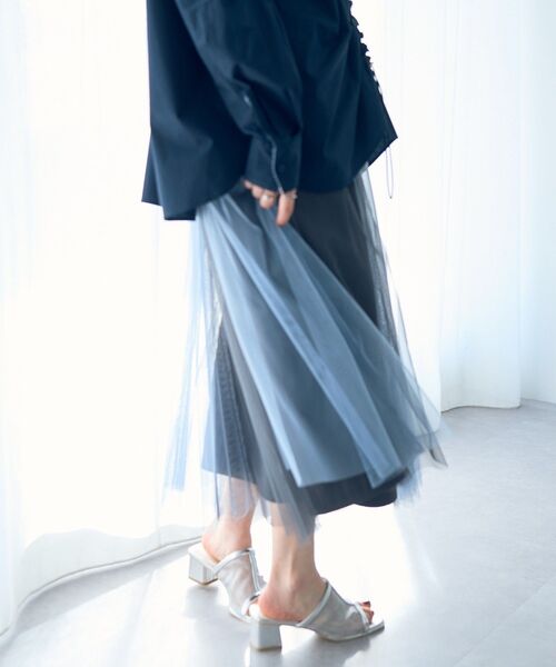 Editt by YECCA VECCA(エディットバイイェッカヴェッカ)の「【2点SET】マルチwayチュールスカート(スカート・レディース・サックスブルー/ネイビー・FREE)」の18枚目の写真