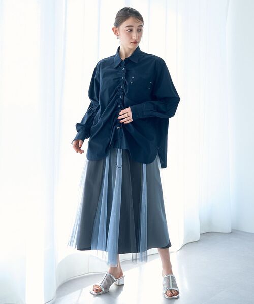 Editt by YECCA VECCA(エディットバイイェッカヴェッカ)の「【2点SET】マルチwayチュールスカート(スカート・レディース・サックスブルー/ネイビー・FREE)」の21枚目の写真