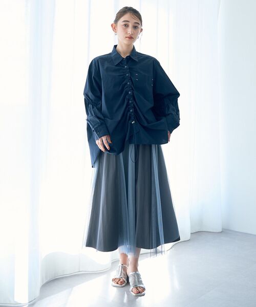 Editt by YECCA VECCA(エディットバイイェッカヴェッカ)の「【2点SET】マルチwayチュールスカート(スカート・レディース・サックスブルー/ネイビー・FREE)」の22枚目の写真