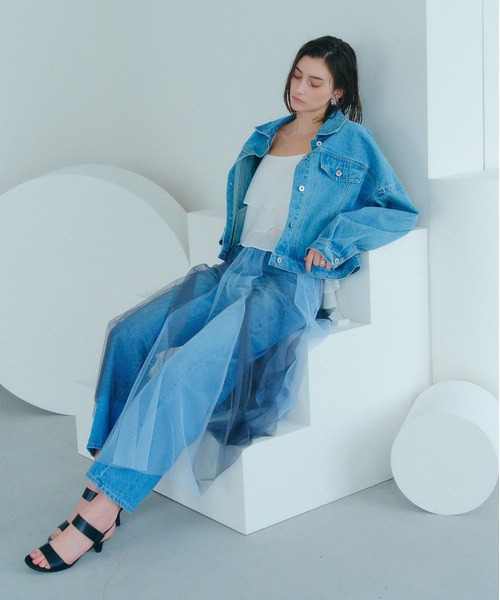 Editt by YECCA VECCA(エディットバイイェッカヴェッカ)の「【2点SET】マルチwayチュールスカート(スカート・レディース・サックスブルー/ネイビー・FREE)」の4枚目の写真