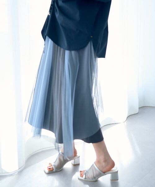 Editt by YECCA VECCA(エディットバイイェッカヴェッカ)の「【2点SET】マルチwayチュールスカート(スカート・レディース・サックスブルー/ネイビー・FREE)」の3枚目の写真