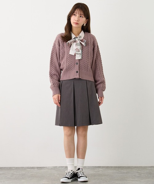 NICOLE CLUB(ニコル クラブ)の「ケーブルニットカーディガン(カーディガン/ボレロ・レディース・その他/ピンク/オフホワイト・FREE)」の14枚目の写真