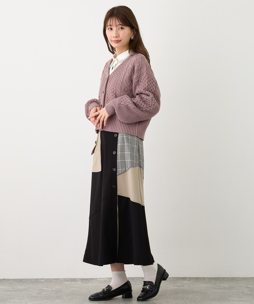 NICOLE CLUB(ニコル クラブ)の「ケーブルニットカーディガン(カーディガン/ボレロ・レディース・その他/ピンク/オフホワイト・FREE)」の17枚目の写真