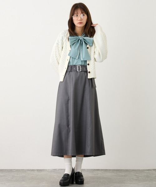 NICOLE CLUB(ニコル クラブ)の「ケーブルニットカーディガン(カーディガン/ボレロ・レディース・その他/ピンク/オフホワイト・FREE)」の20枚目の写真