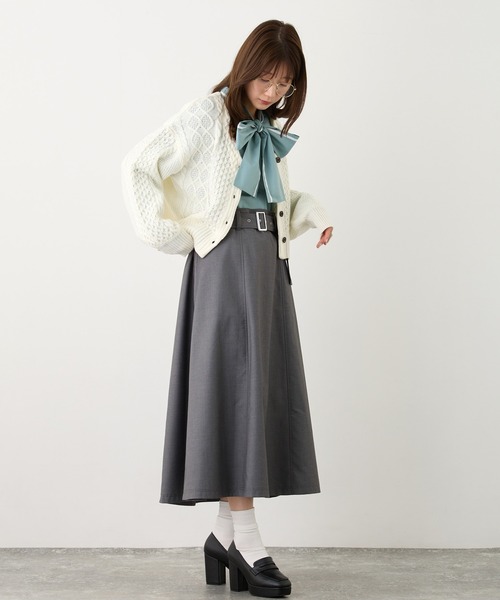 NICOLE CLUB(ニコル クラブ)の「ケーブルニットカーディガン(カーディガン/ボレロ・レディース・その他/ピンク/オフホワイト・FREE)」の21枚目の写真