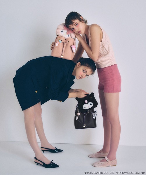 VIS（ビス）の「【マイメロディ&クロミ】 VIS別注モデルハートカットバッグ＆チャームSET（ハンドバッグ・レディース・ピンク/ブラック・FREE）」の6枚目の写真