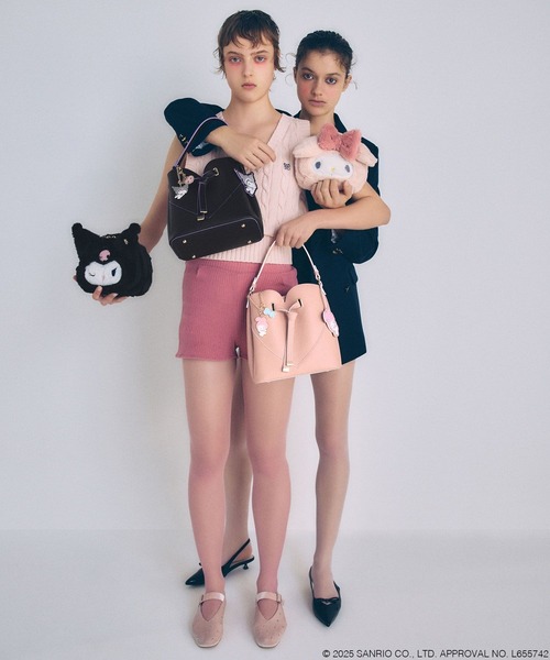 VIS（ビス）の「【マイメロディ&クロミ】 VIS別注モデルハートカットバッグ＆チャームSET（ハンドバッグ・レディース・ピンク/ブラック・FREE）」の7枚目の写真