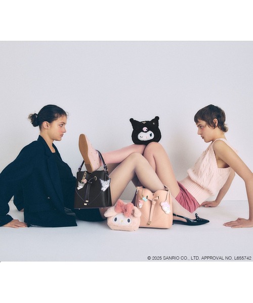 VIS（ビス）の「【マイメロディ&クロミ】 VIS別注モデルハートカットバッグ＆チャームSET（ハンドバッグ・レディース・ピンク/ブラック・FREE）」の9枚目の写真