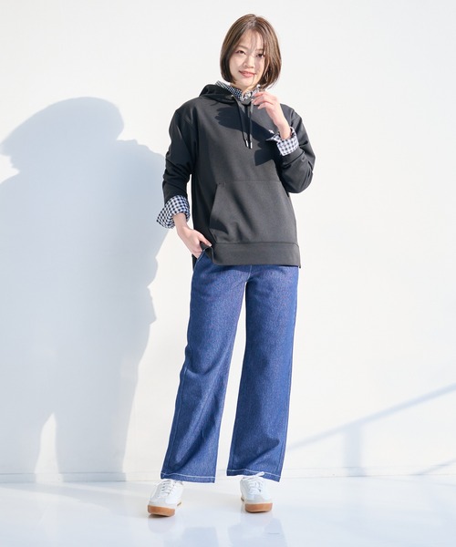 Arnold Palmer（アーノルドパーマー）の「エアーデニム イージーパンツ（デニムパンツ・レディース・インディゴブルー/サックスブルー・M/L/S）」の15枚目の写真