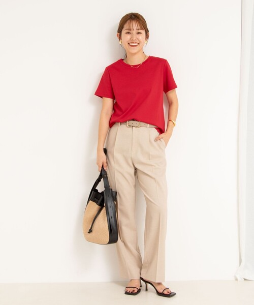 NOLLEY’S（ノーリーズ）の「《セットアップ対応》ウォッシャブル高機能麻調愛されワイドパンツ（その他パンツ・レディース・ネイビー/ベージュ/ラベンダー/ミント・34/40/38/36）」の8枚目の写真