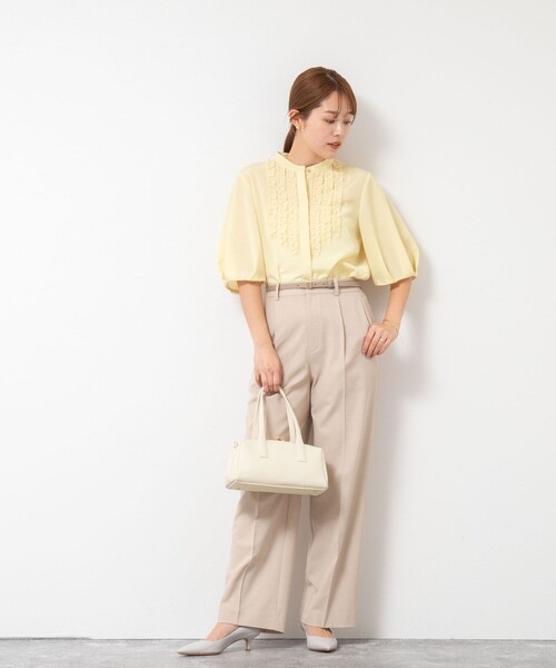 NOLLEY’S（ノーリーズ）の「《セットアップ対応》ウォッシャブル高機能麻調愛されワイドパンツ（その他パンツ・レディース・ネイビー/ベージュ/ラベンダー/ミント・34/40/38/36）」の9枚目の写真