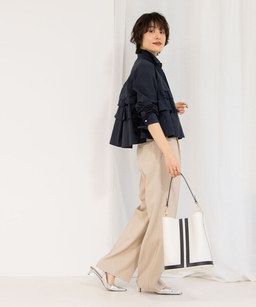 NOLLEY’S（ノーリーズ）の「《セットアップ対応》ウォッシャブル高機能麻調愛されワイドパンツ（その他パンツ・レディース・ネイビー/ベージュ/ラベンダー/ミント・34/40/38/36）」の13枚目の写真