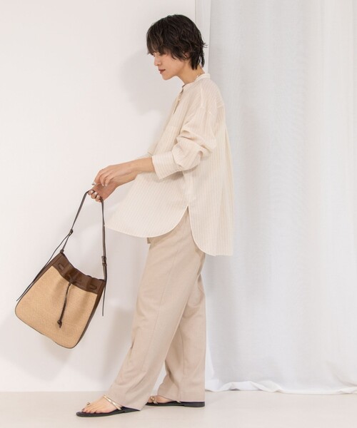 NOLLEY’S（ノーリーズ）の「《セットアップ対応》ウォッシャブル高機能麻調愛されワイドパンツ（その他パンツ・レディース・ネイビー/ベージュ/ラベンダー/ミント・34/40/38/36）」の15枚目の写真