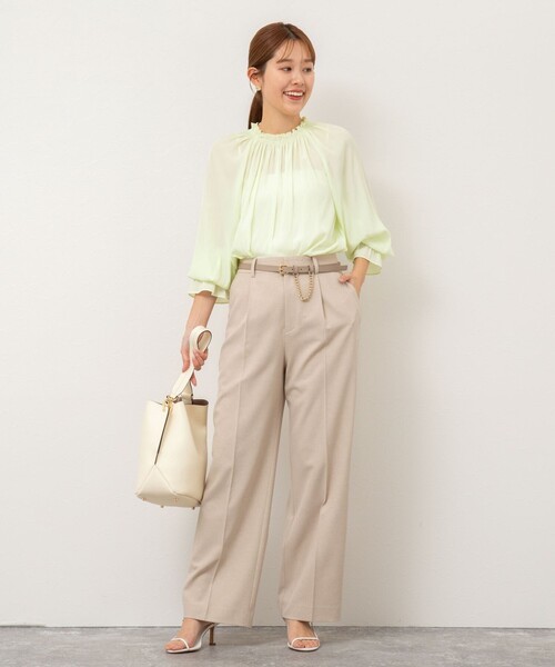 NOLLEY’S（ノーリーズ）の「《セットアップ対応》ウォッシャブル高機能麻調愛されワイドパンツ（その他パンツ・レディース・ネイビー/ベージュ/ラベンダー/ミント・34/40/38/36）」の16枚目の写真