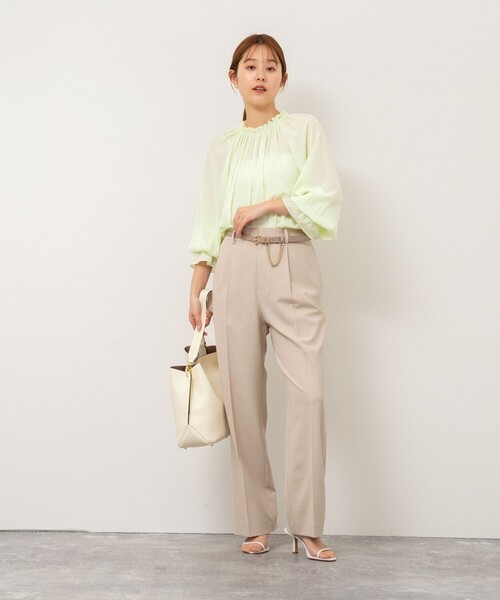 NOLLEY’S（ノーリーズ）の「《セットアップ対応》ウォッシャブル高機能麻調愛されワイドパンツ（その他パンツ・レディース・ネイビー/ベージュ/ラベンダー/ミント・34/40/38/36）」の17枚目の写真