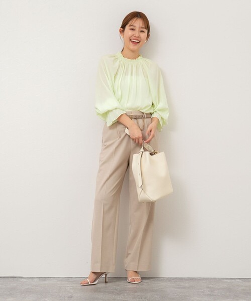 NOLLEY’S（ノーリーズ）の「《セットアップ対応》ウォッシャブル高機能麻調愛されワイドパンツ（その他パンツ・レディース・ネイビー/ベージュ/ラベンダー/ミント・34/40/38/36）」の18枚目の写真