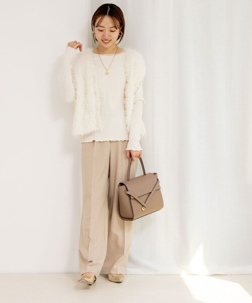 NOLLEY’S（ノーリーズ）の「《セットアップ対応》ウォッシャブル高機能麻調愛されワイドパンツ（その他パンツ・レディース・ネイビー/ベージュ/ラベンダー/ミント・34/40/38/36）」の22枚目の写真