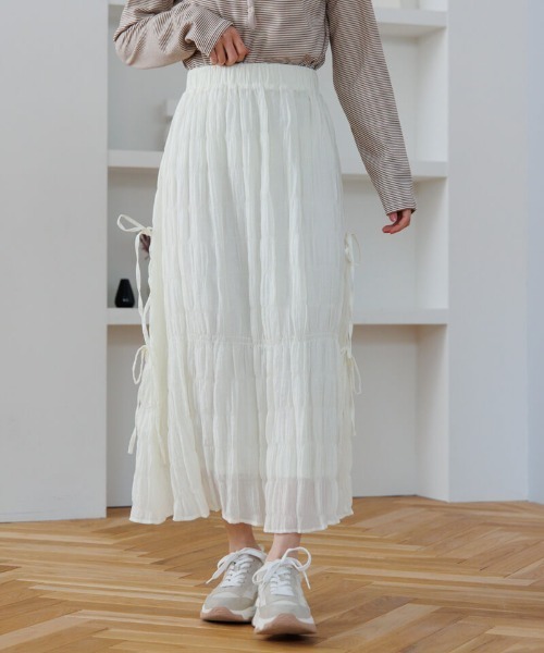 flower(フラワー)の「サイドリボンスカート(スカート・レディース・アイボリー/ベージュ・FREE)」の22枚目の写真