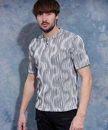 HIDEAWAYS NICOLE | 【WEB限定】ウェーブタックジャガードヘンリーネック半袖プルオーバー(Tシャツ/カットソー)