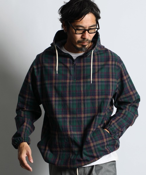 セール】MADRAS CHECK PULLOVER HOODIE SHIRTS：マドラスチェック