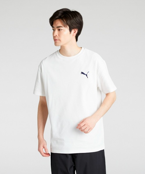 PUMA(プーマ)の「PUMA プーマ メンズ ESS MX キャット EMB ピケ 半袖 Tシャツ(Tシャツ/カットソー・メンズ・ホワイト/ブラック/ブルー系その他・LARGE/MEDIUM/XX-LARGE/X-LARGE/SMALL)」の1枚目の写真