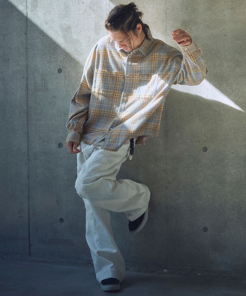ADAM PATEK(アダムパテック)の「ms6013-check looose shirt シャツ(シャツ/ブラウス・メンズ・ブルー/オレンジ・2/1)」の8枚目の写真