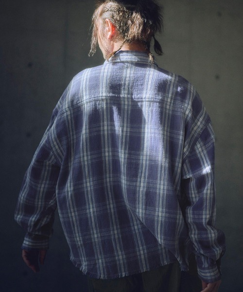 ADAM PATEK(アダムパテック)の「ms6013-check looose shirt シャツ(シャツ/ブラウス・メンズ・ブルー/オレンジ・2/1)」の11枚目の写真