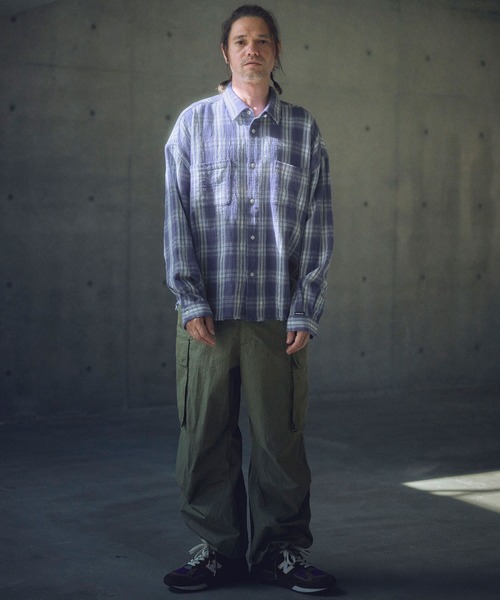 ADAM PATEK(アダムパテック)の「ms6013-check looose shirt シャツ(シャツ/ブラウス・メンズ・ブルー/オレンジ・2/1)」の12枚目の写真